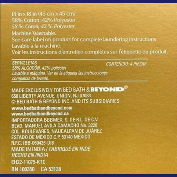 brand new Set of 8 Everhome Solid Color Navy Blue Fabric Napkins with Tassels - Picture 4 of 10